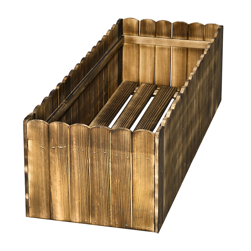 109L Raised Garden Bed, Wooden Rectangle Planter Box, Outdoor Herb Vegetable Flower Pot (100L x 40W x 30H cm)