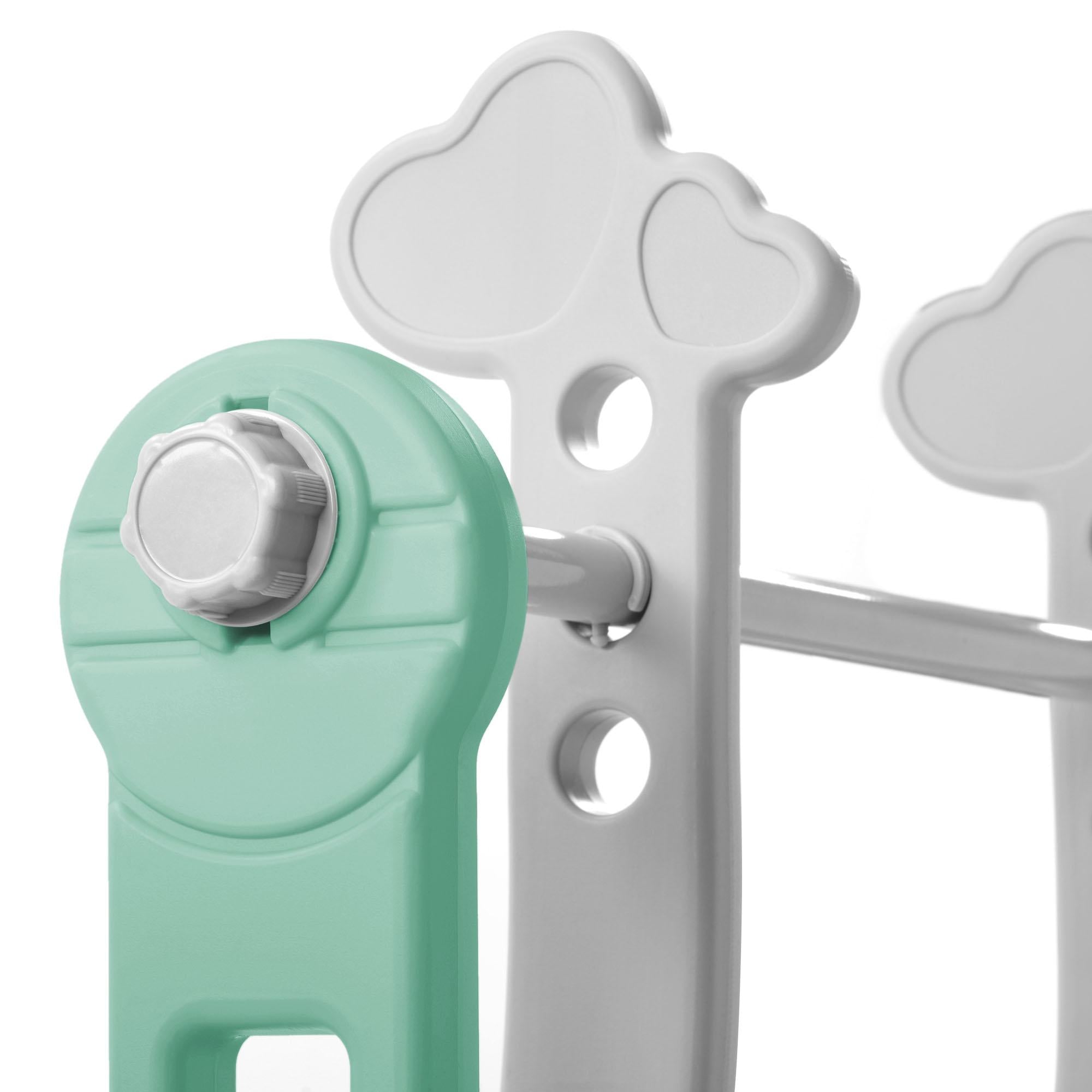 4-in-1 Children's Slide and Swing Set with Basketball Hoop and Climbing Ladder, Garden Slide Toddlers Climber, 140L x 118W x 102H cm, Green