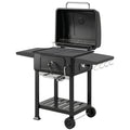 Charcoal BBQ Grill with Adjustable Charcoal Pan, Large Barbecue Grill Smoker with Side Tables, Temperature for Outdoor