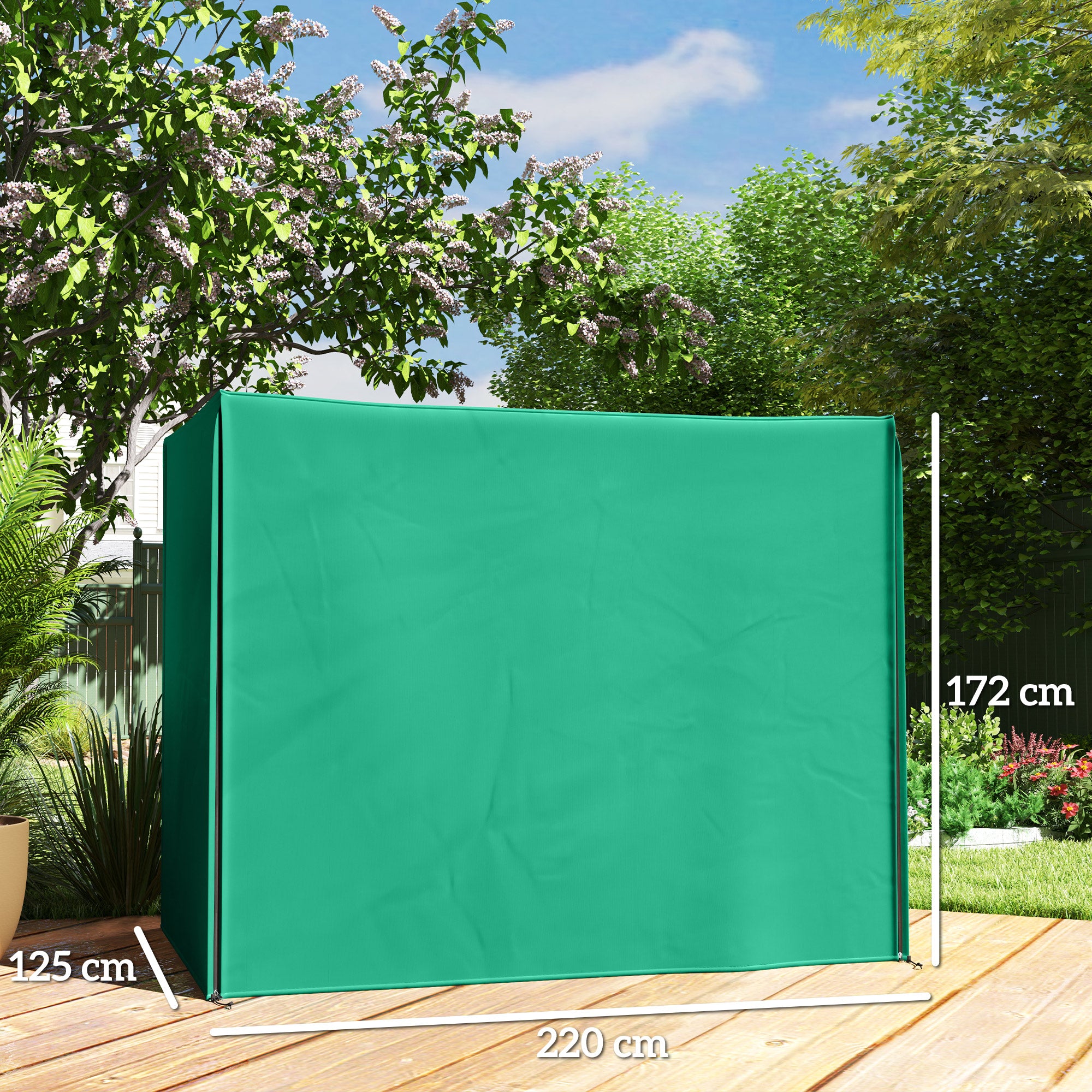 Three-Seater Waterproof Swing Chair Cover with Drawstring - Green