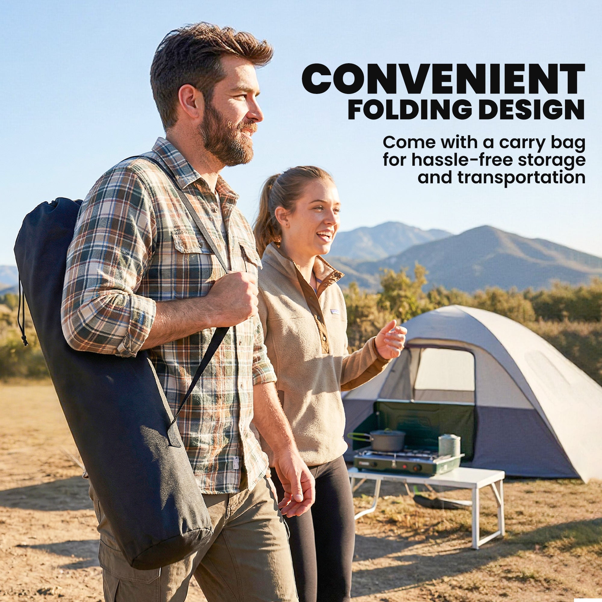 Padded Camping Chair Adults Heavy Duty Folding Chair Side Pocket Cup Holder Carry Bag Outdoor Light Grey