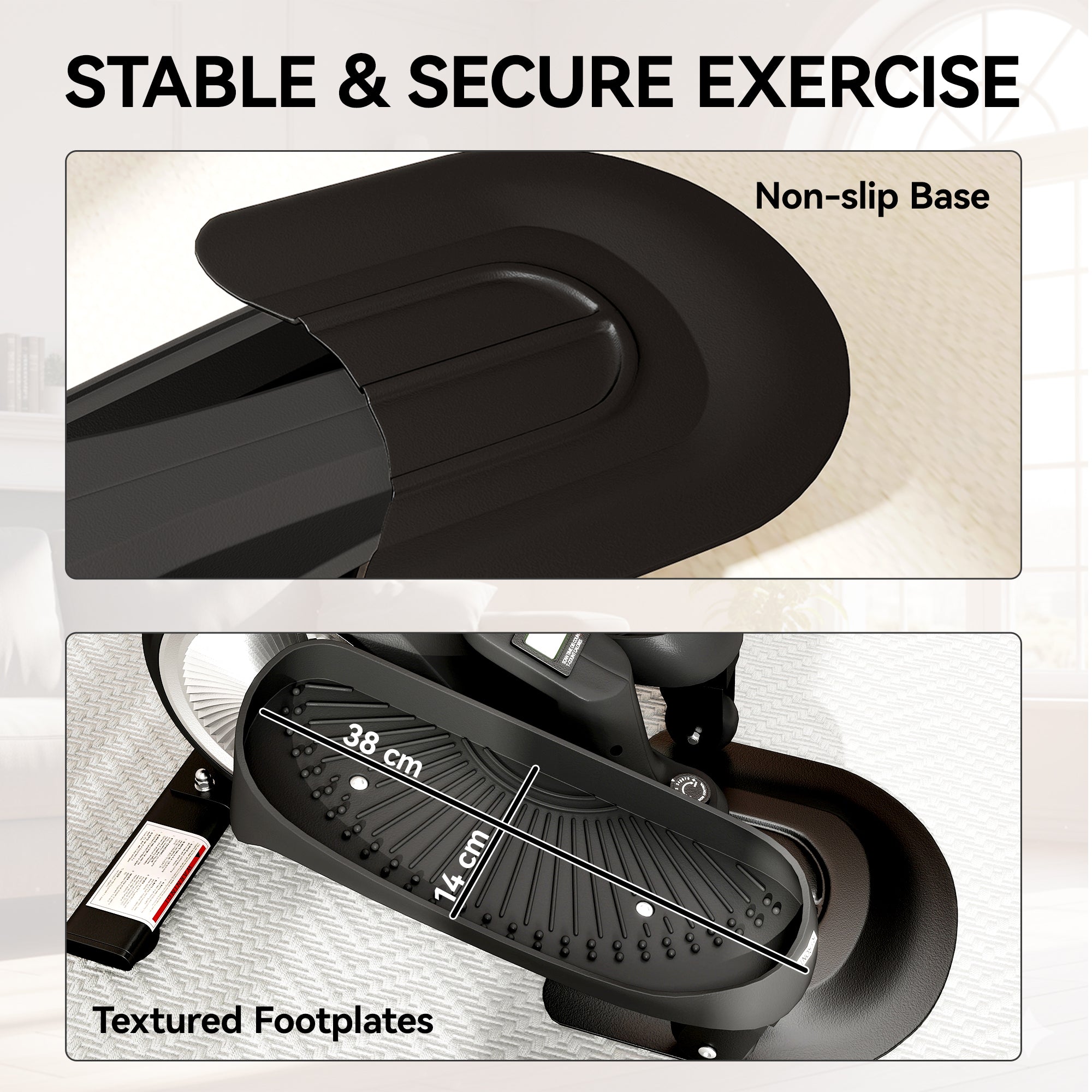 Under Desk Elliptical Machine with LCD Monitor, 8 Adjustable Magnetic Resistances for 2-in-1 Seat & Stand Up Exercise