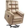 Electric Lift Recliner Chair with Remote Control and USB Port - Champagne Velvet-Feel