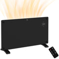 Smart Wifi Electric Heater 1500W Glass Panel Radiator with Remote, Timer & Thermostat - Black
