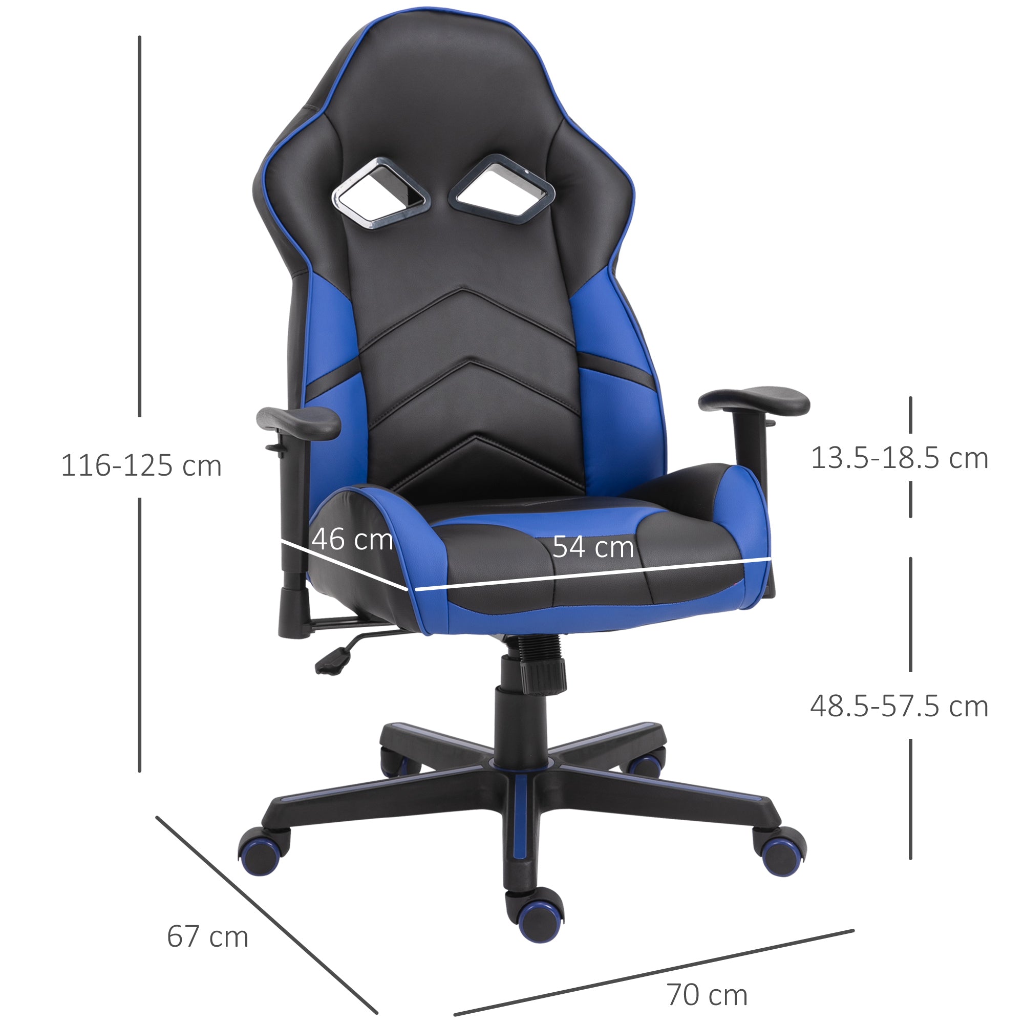 PU Leather Ergonomic Gaming Chair Blue/Black