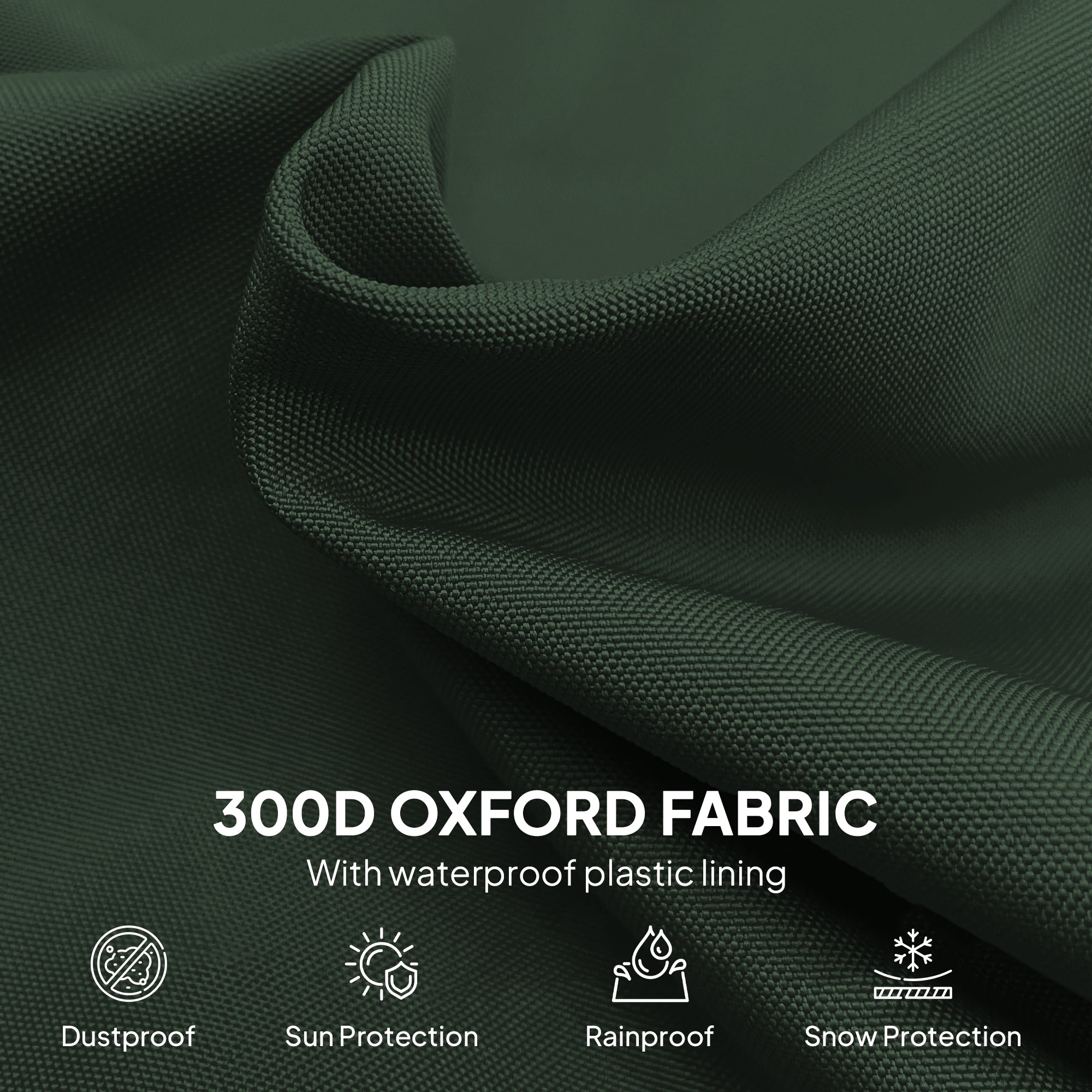 Parasol Cover, 600D Oxford Cantilever Umbrella Cover Fit for 2-4m Parasol, Green