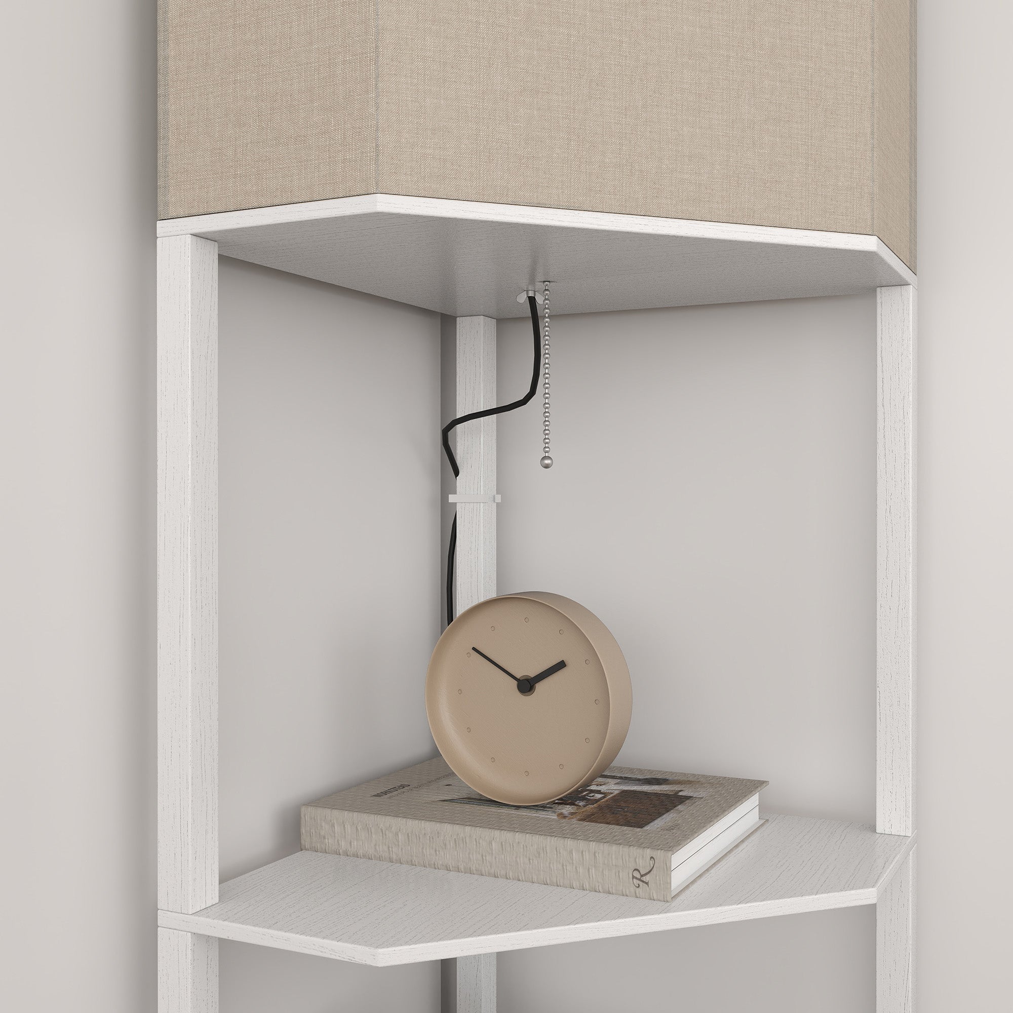 Three-Shelf Corner Floor Lamp - White