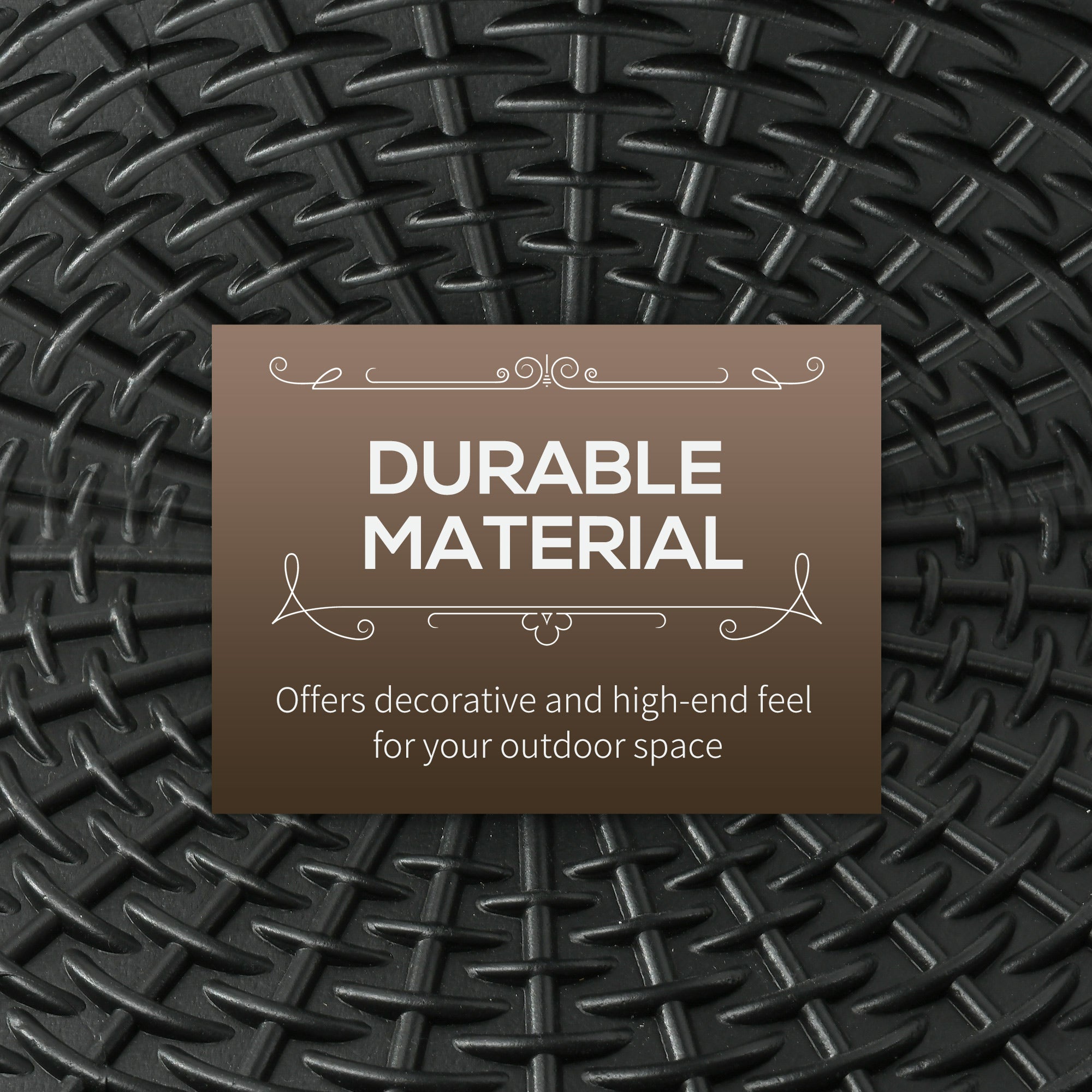 11.5 kg Plastic and Cement Rattan Pattern Parasol Base - Black