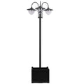 3 Head Solar LED Lamp Post with Planter 189cm - Black