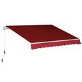 Manual Retractable Patio Awning 2.5m x 2m UV Protection - Wine Red