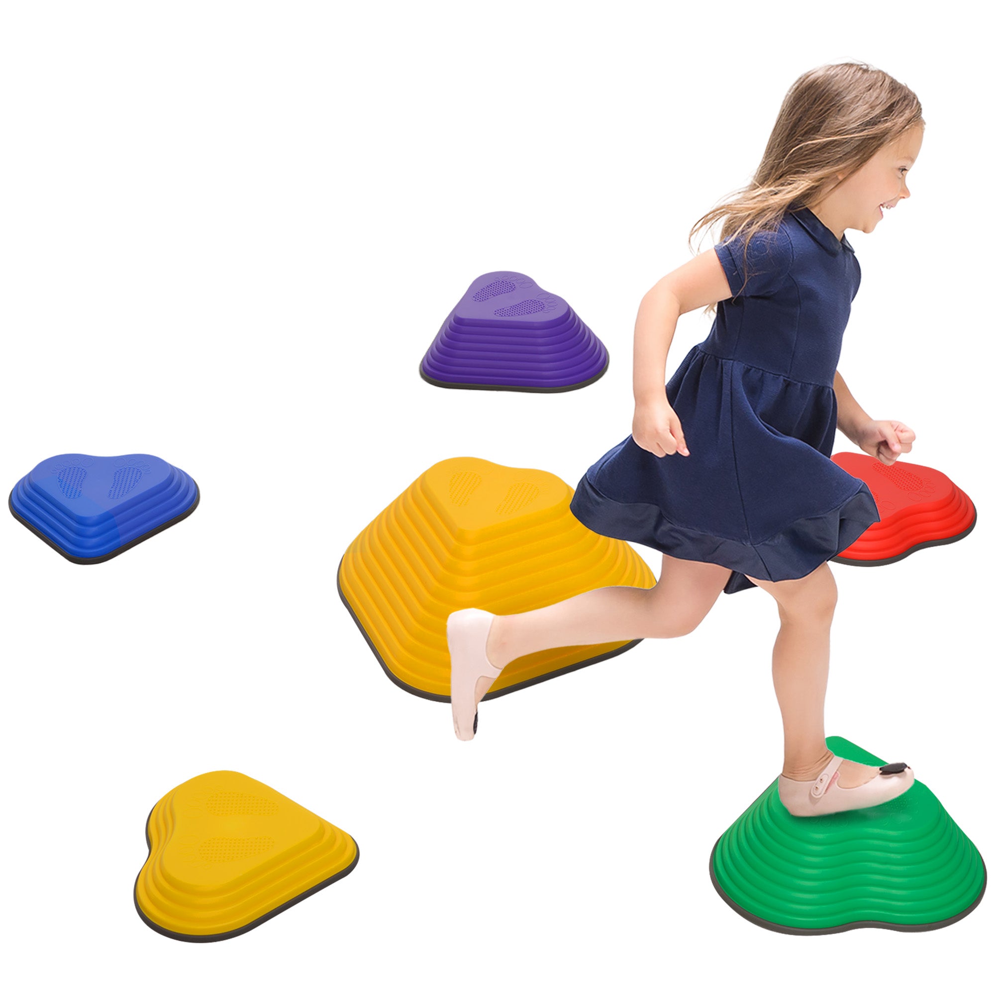 6PCs Heart-Shaped Kids Stepping Stones Balance & Motor Skills, Multicoloured