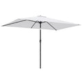 Garden Parasol, Parasol Umbrella with Crank Handle, Tilt Function, Polyester Canopy, Cream White