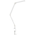 LED Desk Lamp, Dimmable Desk Light with Swing Arm and Clamp, Adjustable Eye-Caring Table Lamp with 2 Colour Modes & 5 Brightness Levels for Study, Drawing, Office, Architect, Task, White