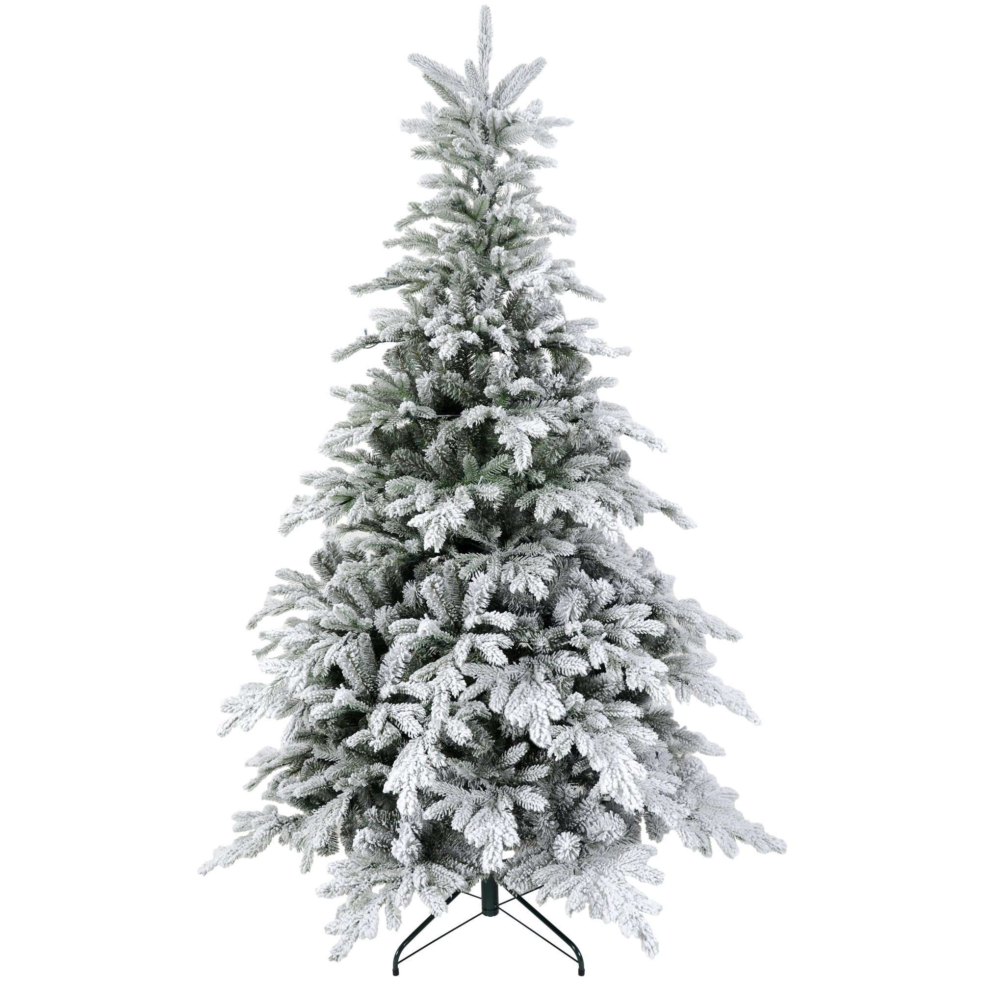 6ft Bushy Snow-Flocked Artificial Christmas Tree, with LED Lights