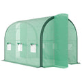 3 x 2 Metre Polytunnel Greenhouse with Windows and Doors - Green