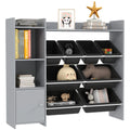 Toy Storage Unit with 8 Removable Bins and Cabinet - Grey