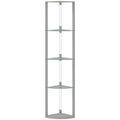 LED Floor Lamp with Shelves, Dimmable Standing Lamp with Foot Switch for Living Room, Bedroom, Grey