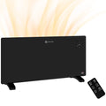 2000W Electric Convector Heater with Adjustable Thermostat & Timer, Freestanding or Wall Mounted - Black