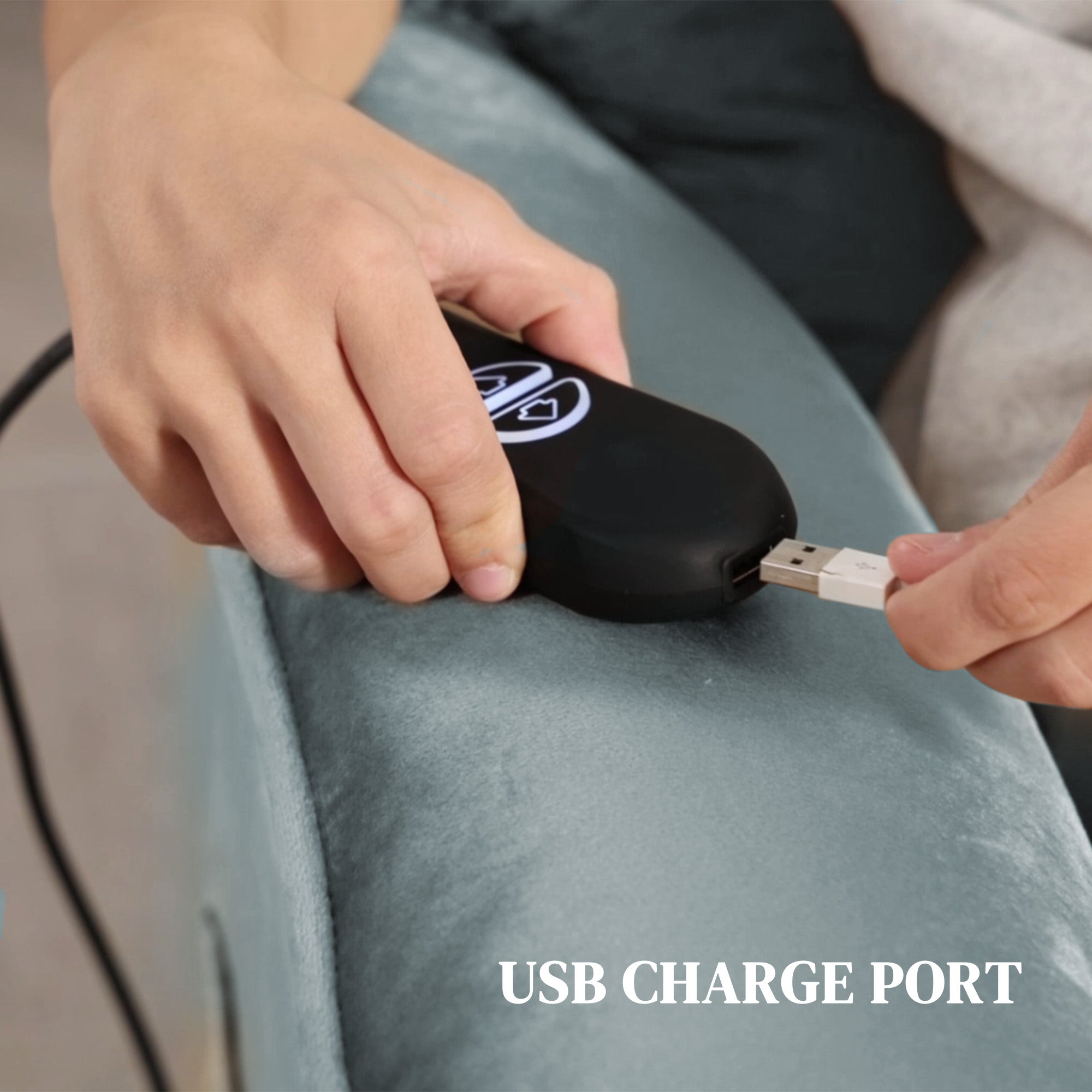 Velvet-Feel Electric Lift Recliner Chair - Dark Grey