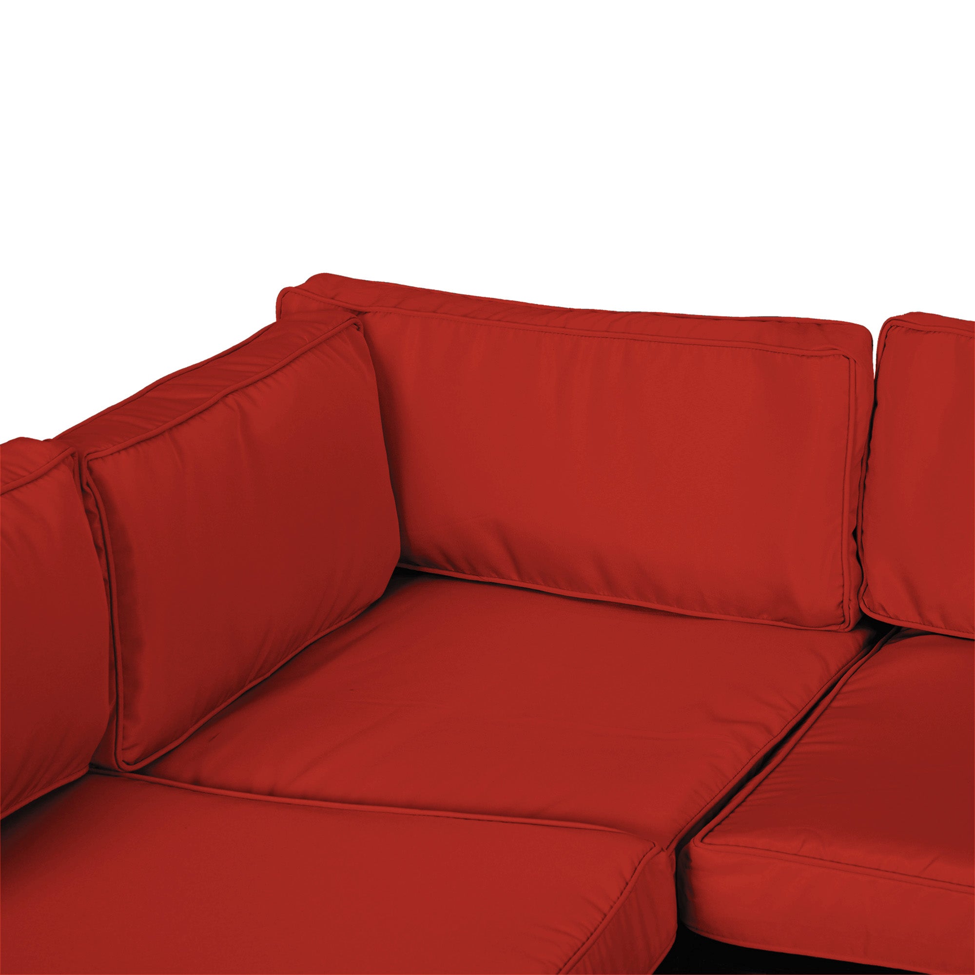Set of 14 Durable Polyester Outdoor Cushion Covers with Zips - Red