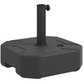 Square Heavy Duty Garden Parasol Base for 38 & 48mm Poles, 25kg Sand or 20kg Water Fill - Black