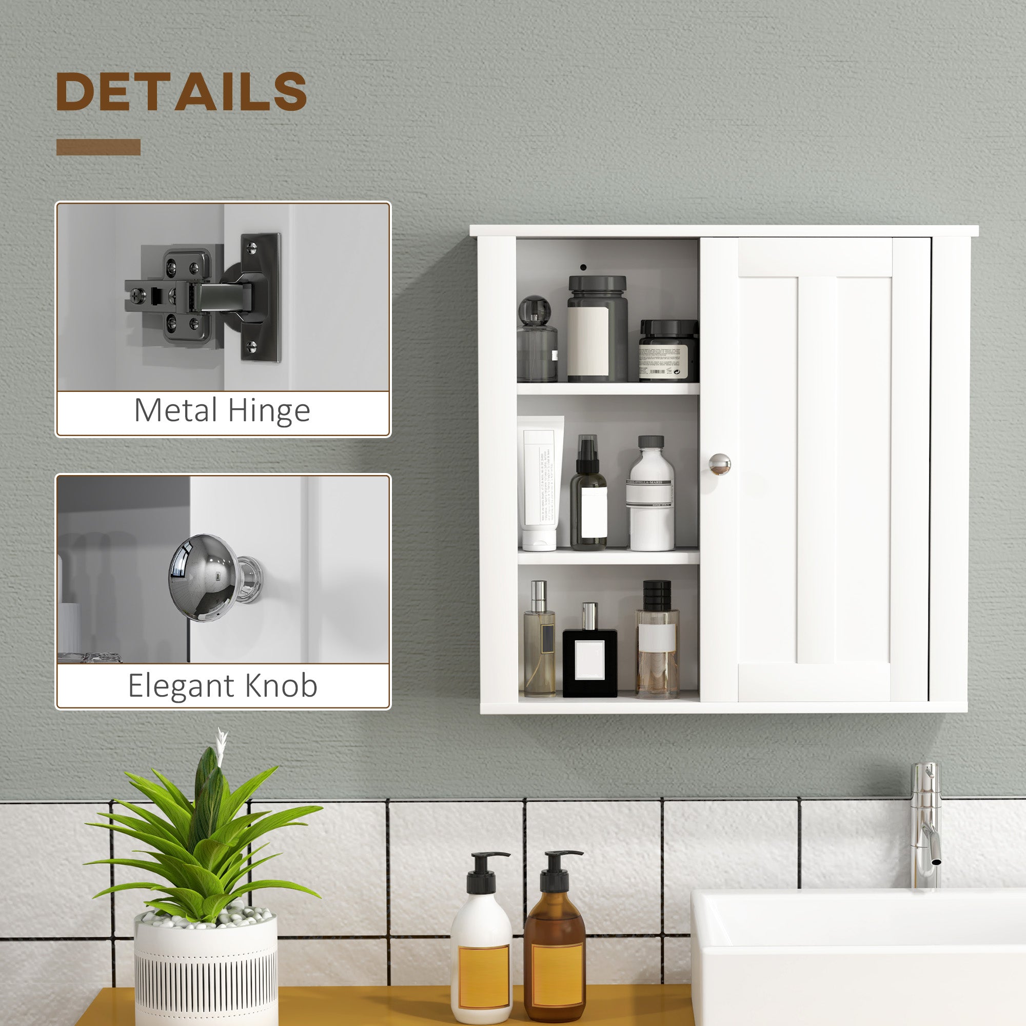 Clean and Simple Bathroom Storage Cabinet - White