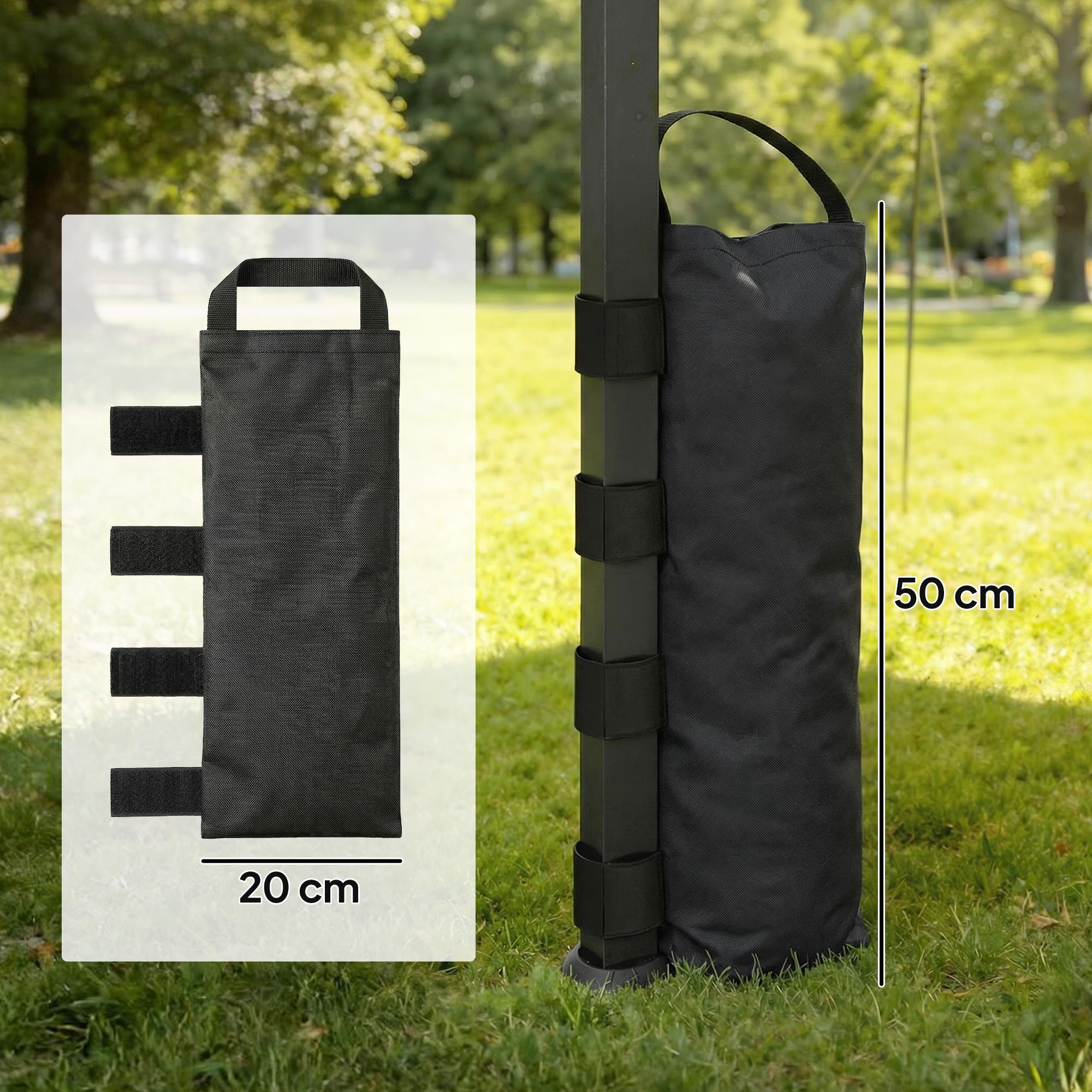 8 Pack Gazebo Sand Weights Bags, 40 kg 600D Heavy Duty Sand Bags Sandbags for Canopy Tent Legs, Without Sand, Black