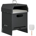 3 in 1 Outdoor Pizza Oven, Portable Wood Fired Pizza Maker with Handles, Stone and Peel