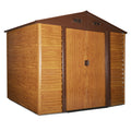 9 x 6ft Metal Garden Storage Shed with Shutter Vents - Brown