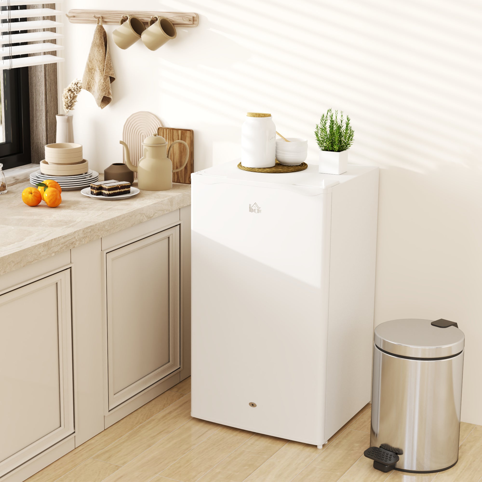 91L Freestanding Under-Counter Fridge with Lock - White
