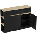 Kitchen Island, Storage Cabinet with Adjustable Shelf, 2 Drawers, 3 Open Shelves, Black