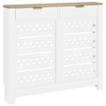 108 x 19 cm Minimal Radiator Cover, with 2 Drawers - White