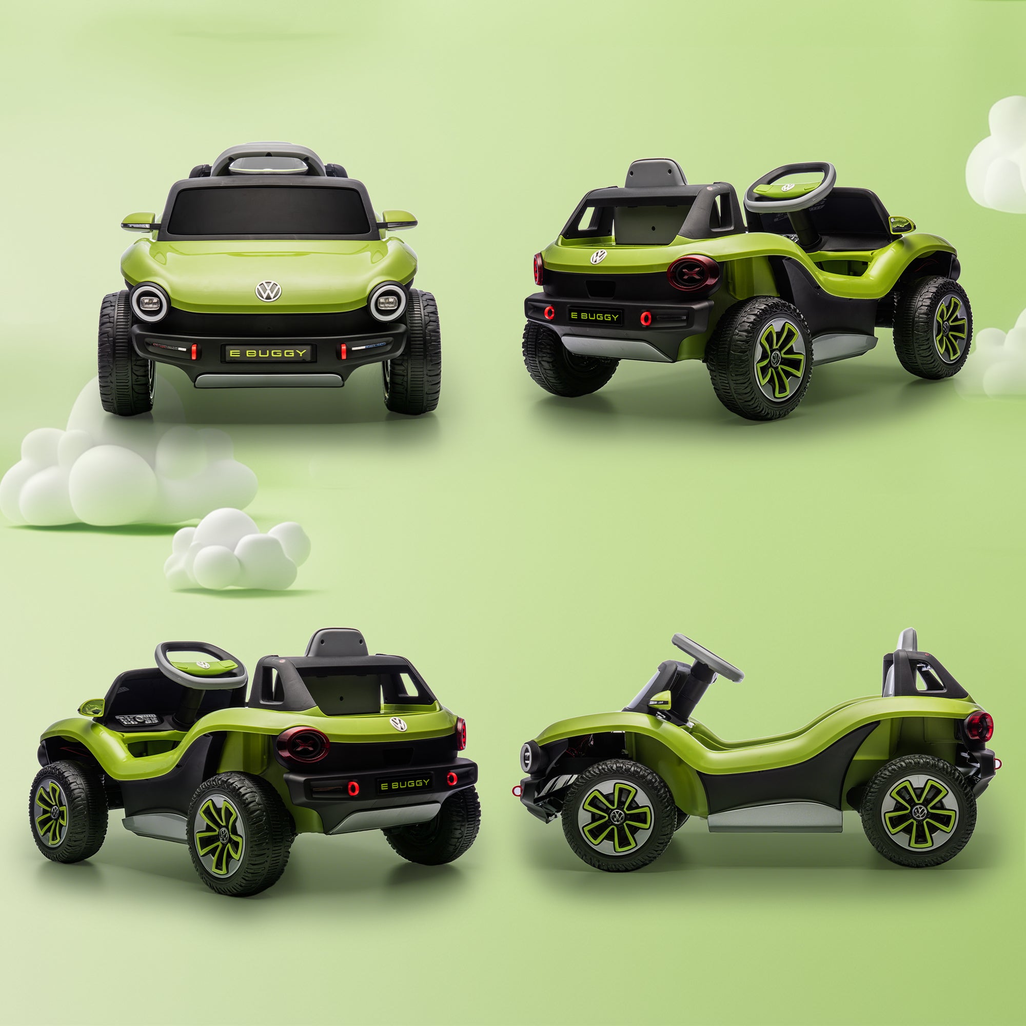Volkswagen Licensed Kids Electric Car with Remote Control for Ages 3-6 Years, Green