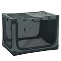 Soft Dog Crate Pet Travel Crate 90 x 64 x 64 cm with Removable Pad Mesh Window Army Green