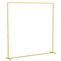 Wedding Arch Backdrop Stand, Square Metal Arch Frame with U-shaped Stakes, Gold Wedding Arch, 6.6 FT