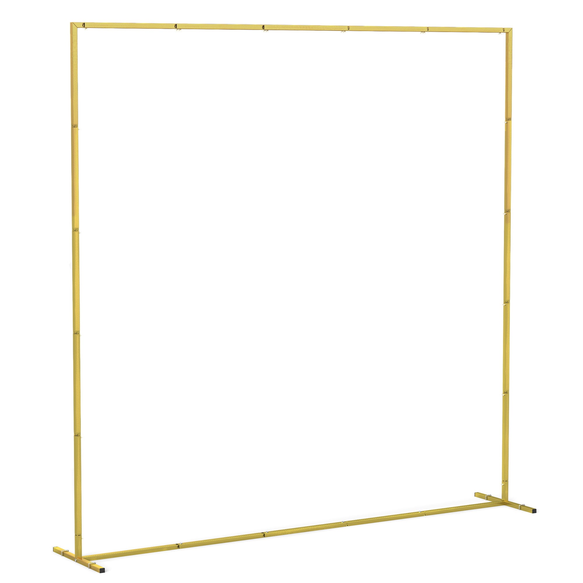 Wedding Arch Backdrop Stand, Square Metal Arch Frame with U-shaped Stakes, Gold Wedding Arch, 6.6 FT