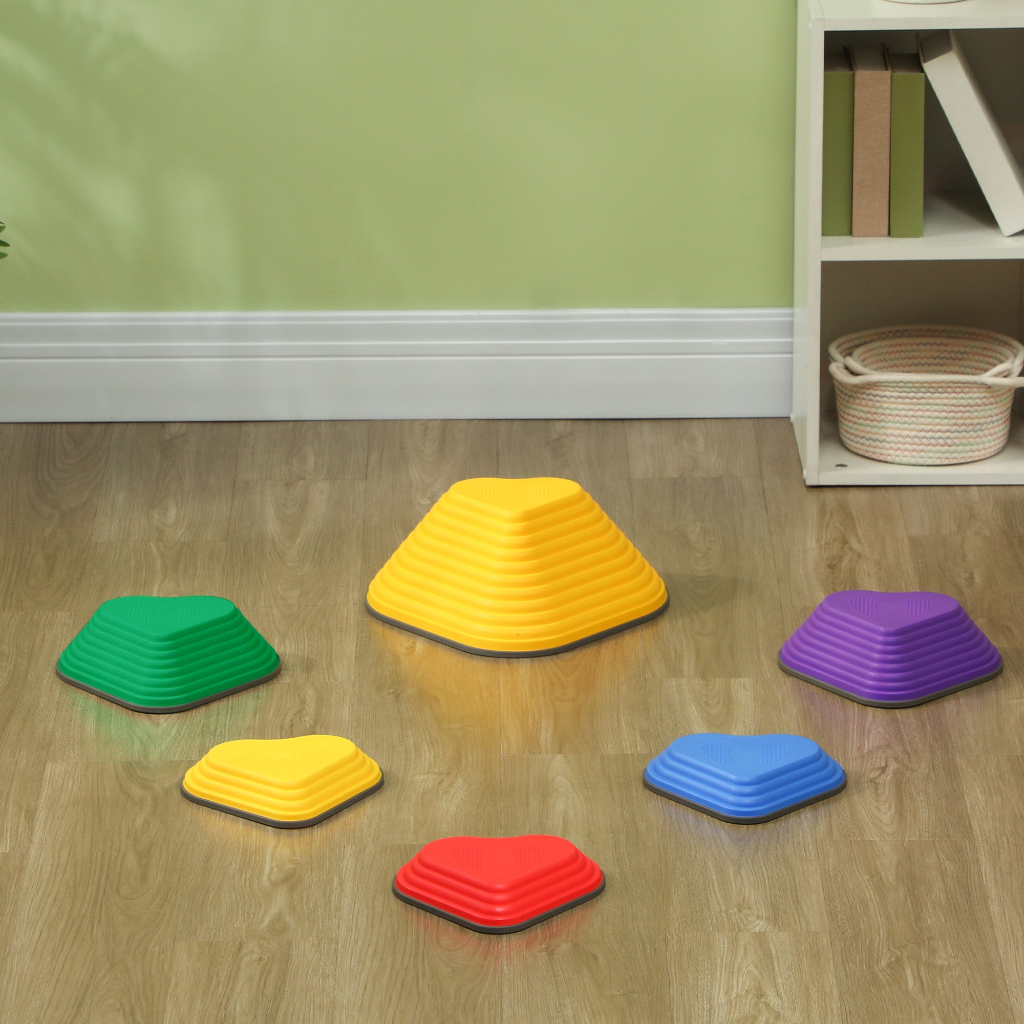 6PCs Heart-Shaped Kids Stepping Stones Balance & Motor Skills, Multicoloured