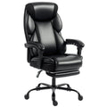 Adjustable Office Chair Reclining Computer Desk Chair with Footrest, Armrest, Casters, Black