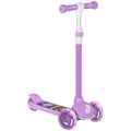 Kids 3 Wheel Scooter with Adjustable Height and LED Lights for Ages 2-6 - Purple