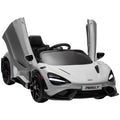 McLaren 765LT Licensed 12V Kids Electric Ride-On Car with Remote Control & Butterfly Doors - Grey