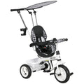 6 in 1 Kids Tricycle with 5-Point Harness & Removable Canopy - White