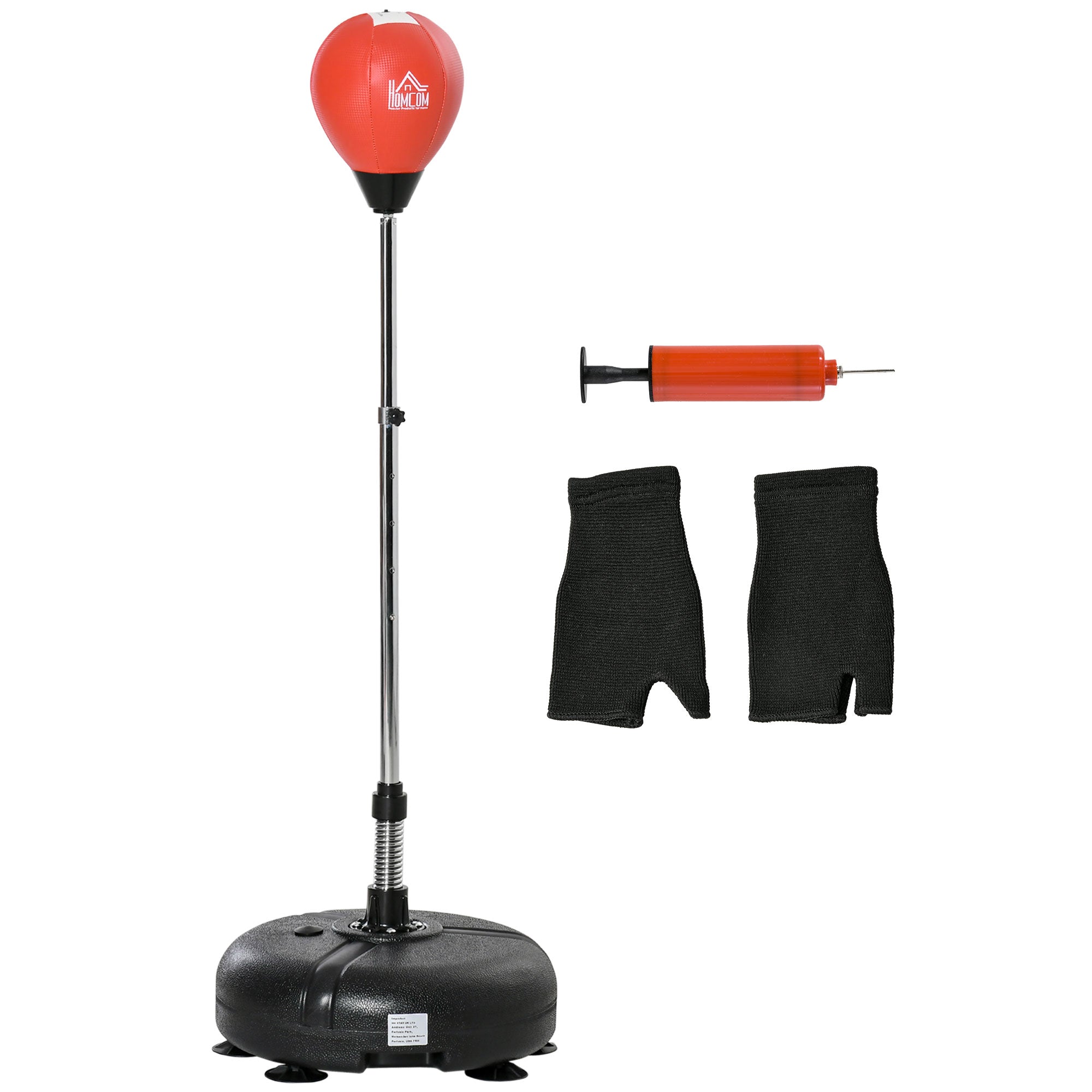 Punching Bag with Stand, Free Standing Boxing Bag Set, Speed Bag with Speedball Adjustable Height from 132cm to 158cm for Teens, Red