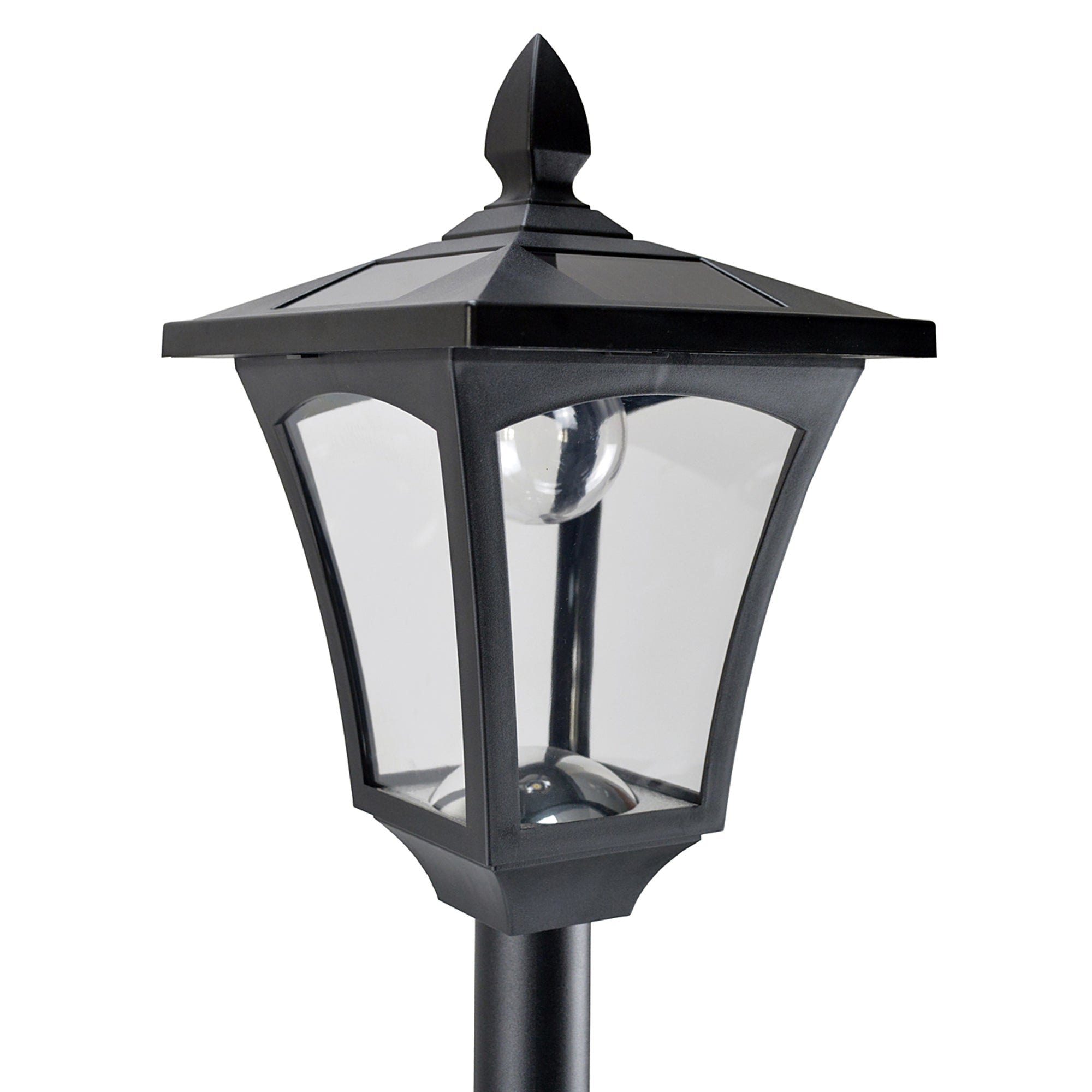 2 Pieces Outdoor Garden Solar Post Lamp Sensor Dimmable LED Lantern Bollard Pathway 1.6M Tall €“ Black