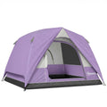 3-4 Person Camping Tent, Easy Set Up 3-4 Man Tent w/ Sewn-in Groundsheet, Waterproof Dome Tent w/ Mesh Windows