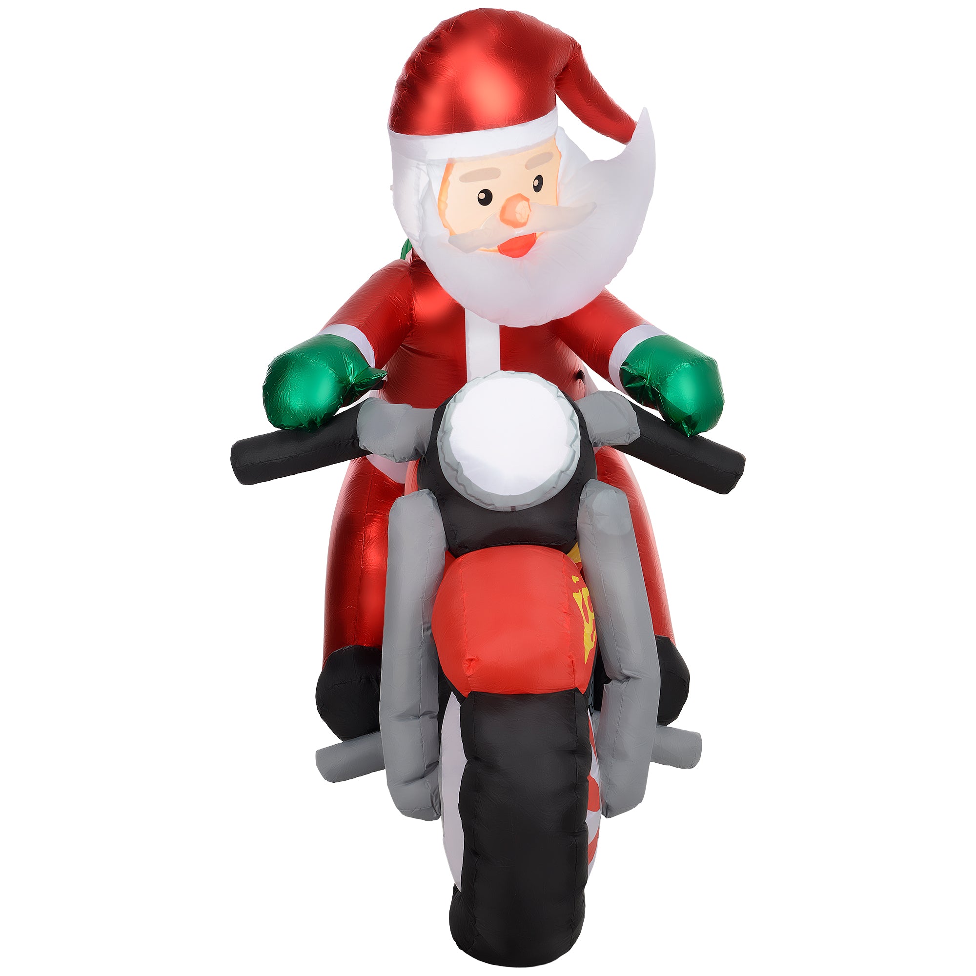 5.6ft Inflatable Santa Claus Motorcycle Decoration