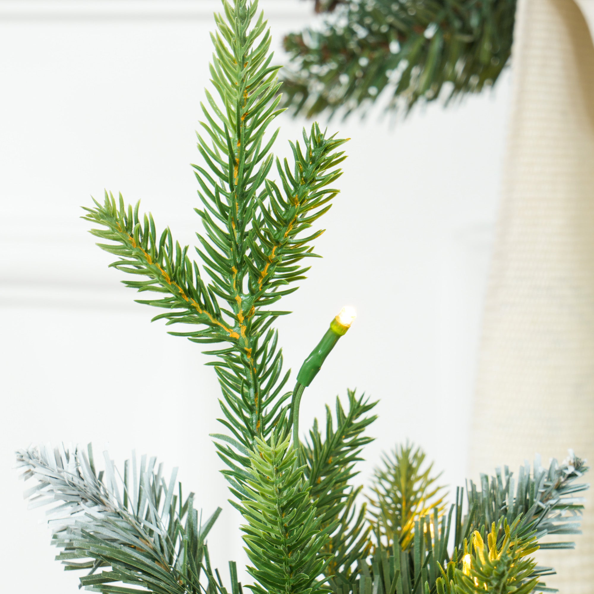 Set of Two 3ft Christmas Trees, with Lights, Berries and Pinecones