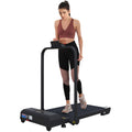 2.5HP Folding Walking Pad Treadmill with Remote Control, 1-10KM/H - Black