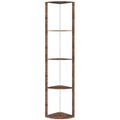 RGB Standing Lamp with Shelves, 4-Tier LED Floor Lamp with Multiple Lighting Modes, Rustic Brown