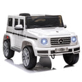 Mercedes Benz G500 Licensed 12V Kids Electric Ride On Car with Remote Control, Music & Lights for Ages 3-8 - White