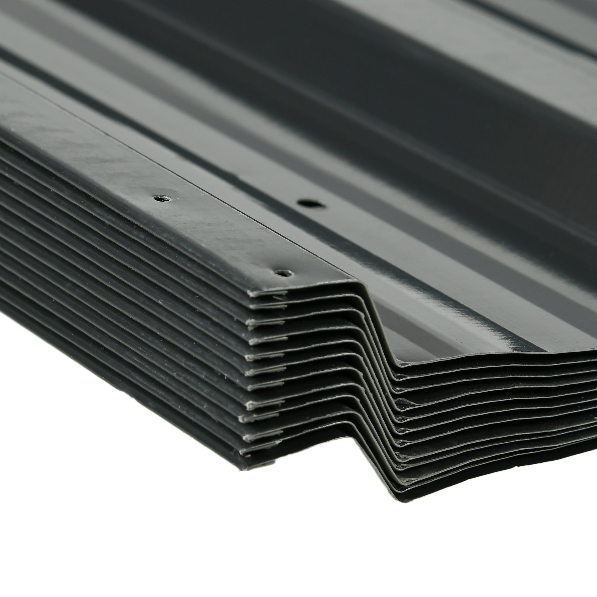 Set of 12 Corrugated Steel Roof Sheet Panels - Dark Grey